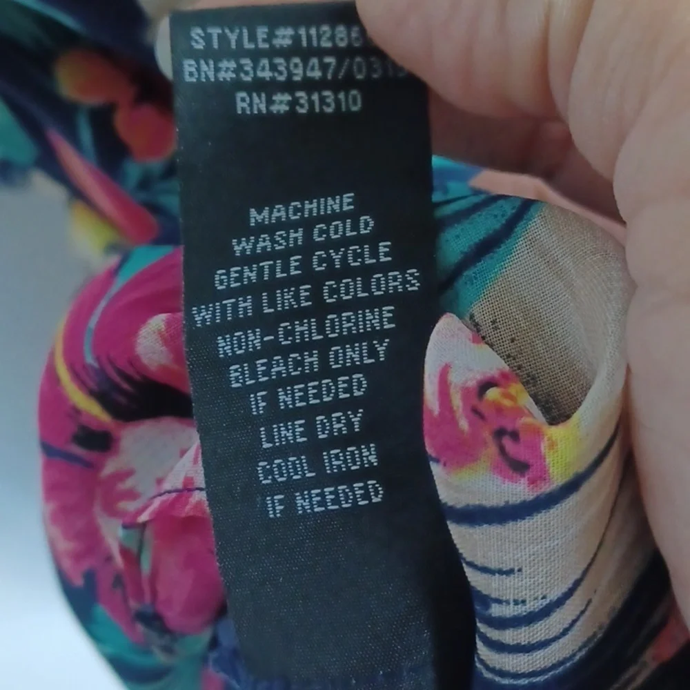By & By dress size large navy floral halter style spaghetti strap lining jr sz M